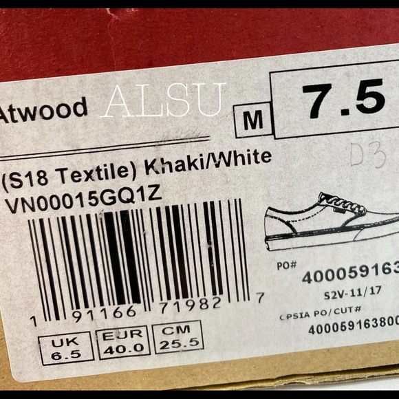 VANS ATWOOD S18Textile Khaki W AUTHENTIC - Picture 8 of 8